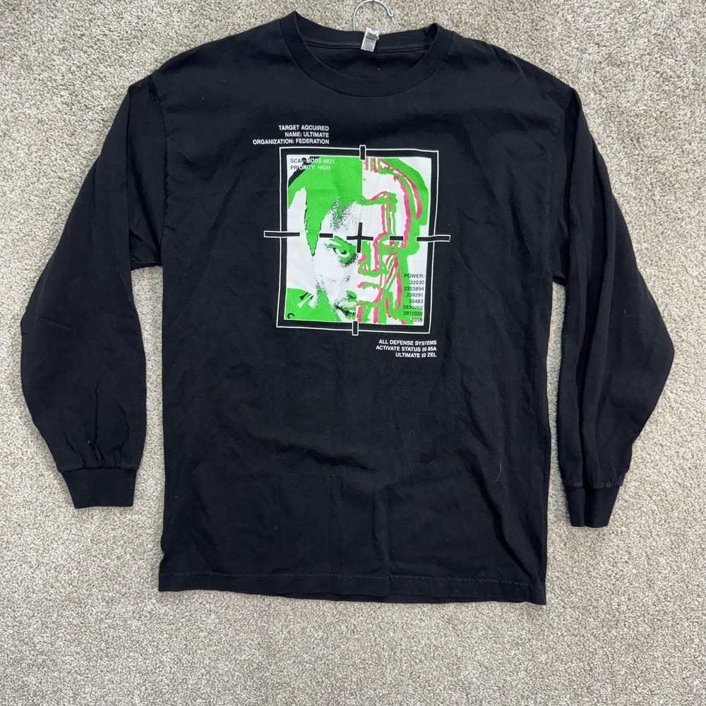 Denzel Curry Long Sleeve Shirt Mens Large Black Ultimate Federation Rap Merch